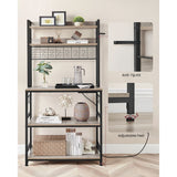 Home 5-Shelf Grey Baker's Rack with 4 AC Outlets D2K6 - product image 8