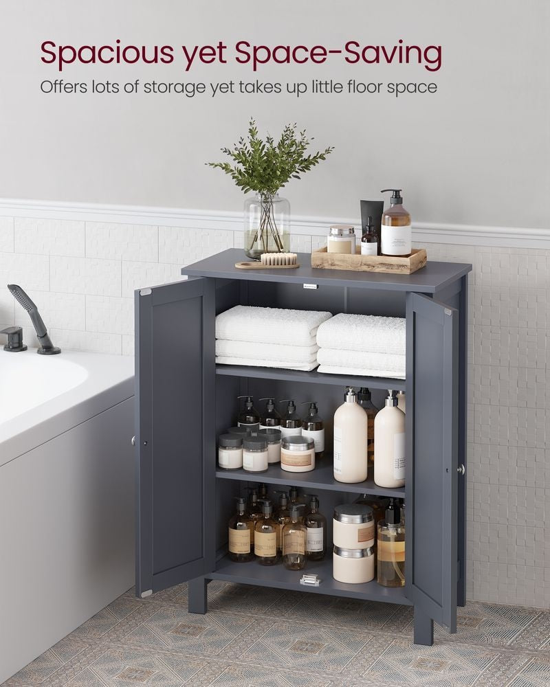 Home Dove Grey Floor Cabinet with 2 Adjustable Shelves H2W9 - product image 2