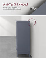 Home Dove Grey Floor Cabinet with 2 Adjustable Shelves H2W9 - product image 6