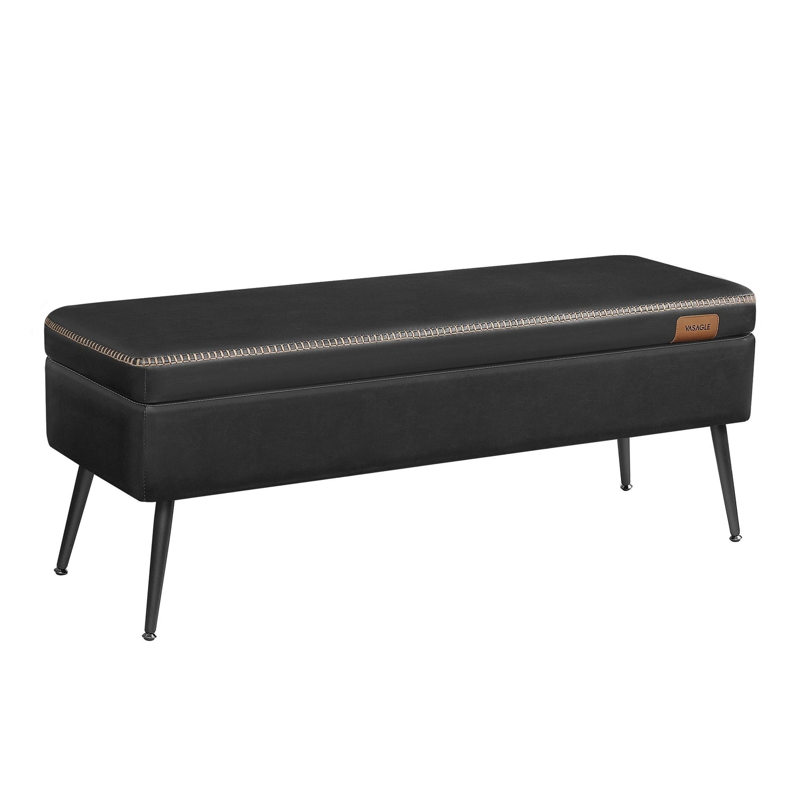 Home Mid-Century Ink Black Ottoman Storage Bench G6K5 - product image 2