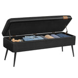 Home Mid-Century Ink Black Ottoman Storage Bench G6K5 - product image 3