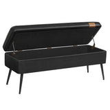 Home Mid-Century Ink Black Ottoman Storage Bench L7P0 - product image 4