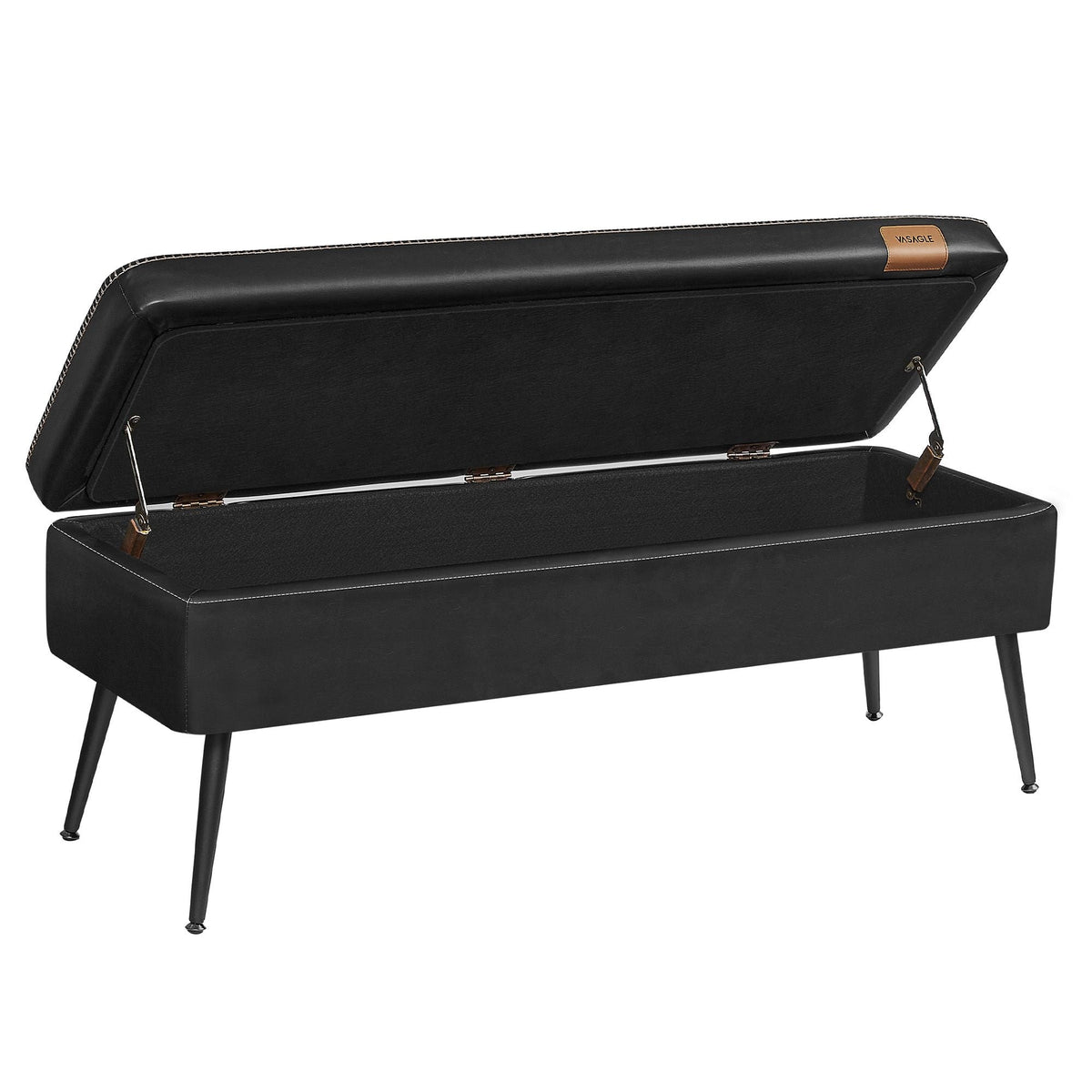 Home Mid-Century Ink Black Ottoman Storage Bench L7P0 - product image 4