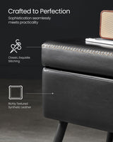 Home Mid-Century Ink Black Ottoman Storage Bench L7P0 - product image 6