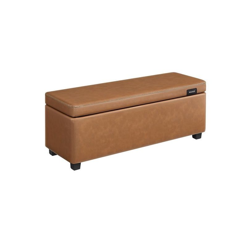 Home Mid-Century Modern Brown Storage Ottoman V2J0