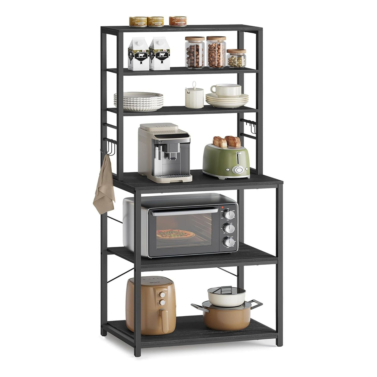 Home Oak/White Baker's Rack with Charging Station J1Q9 - product image 1