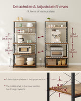 Home Small Rustic Brown Baker's Rack with 4 AC Outlets E5H3 - product image 8