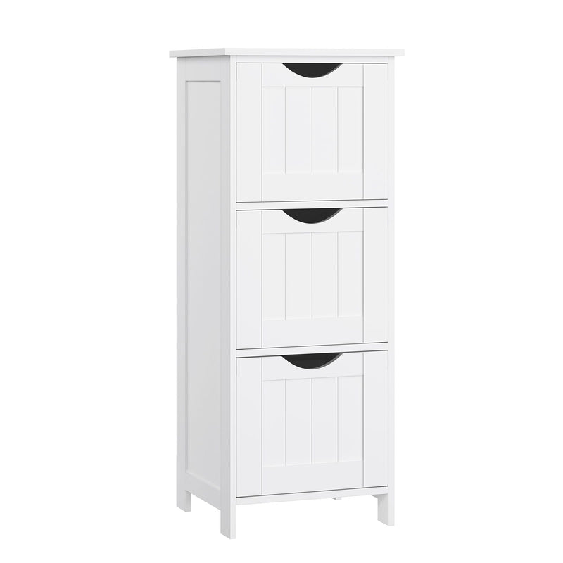 Home White Freestanding Cabinet with 3 Drawers D2P2
