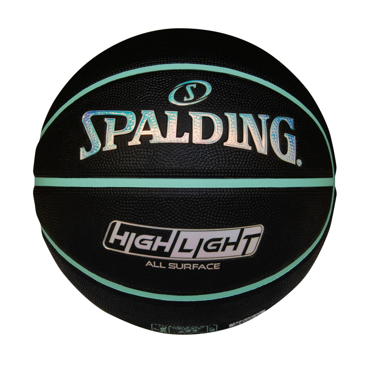 Highlight Foil Basketball, Black/Mint, Size 7 I4P8 - product image 2