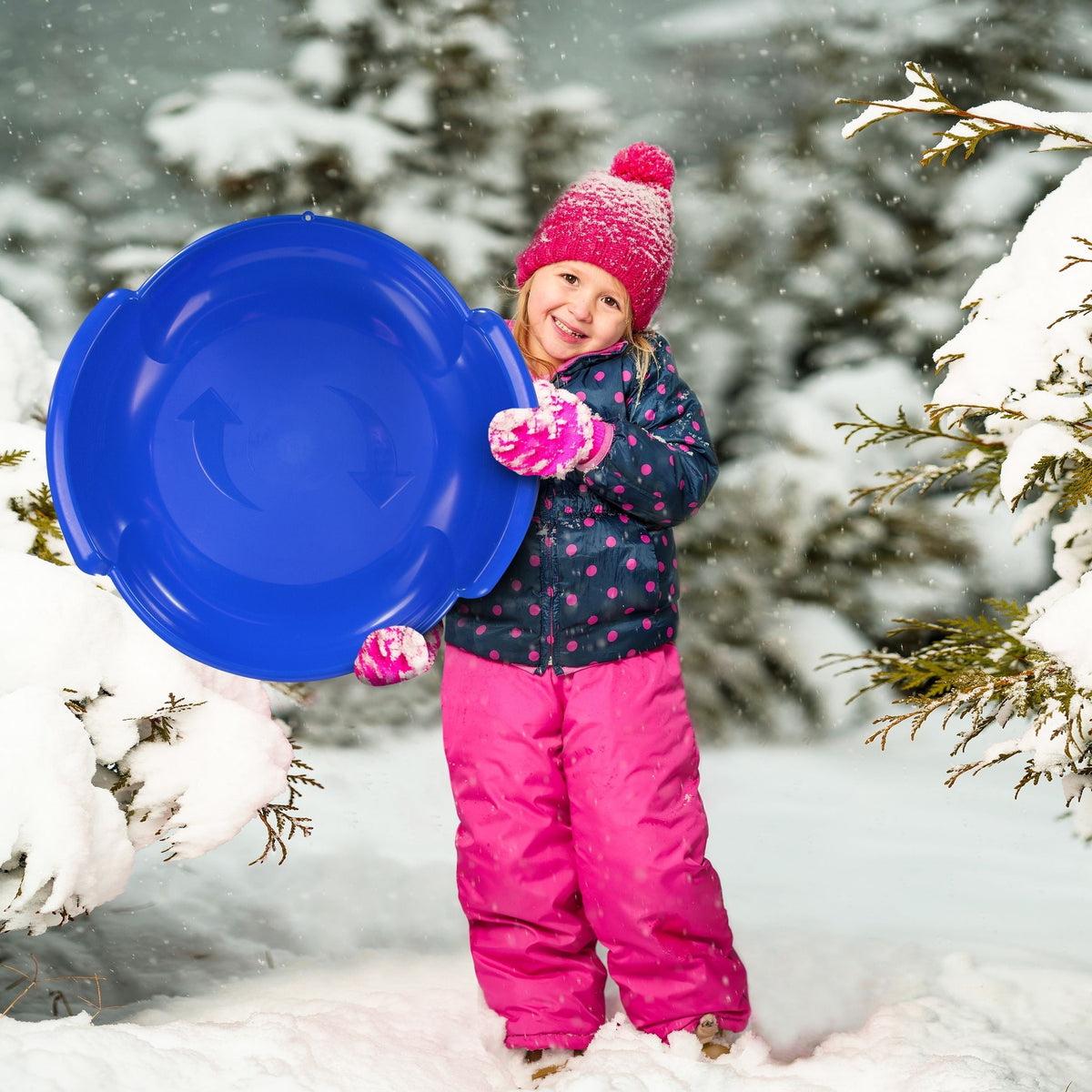 Kids' 1-Person Lightweight Plastic Winter Snow Saucer Sled/Toboggan N5Z7 - product image 6