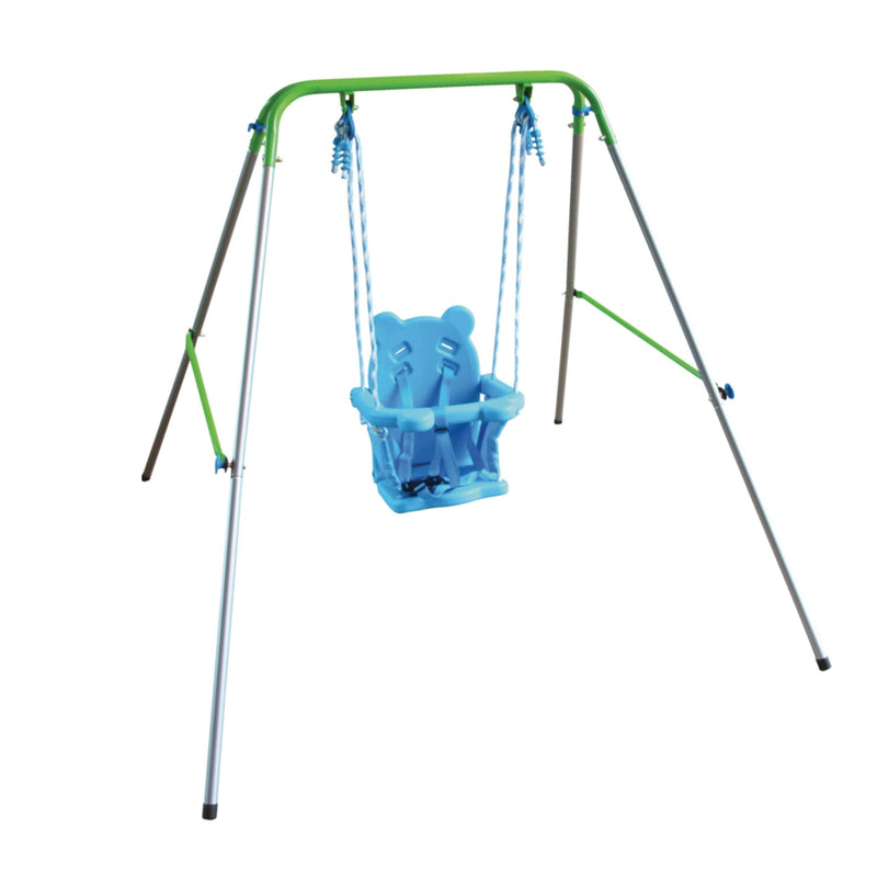Outdoor Foldable Metal/Steel Swing Set, Ages 12-36 Months, 55-lb Capacity U8A9