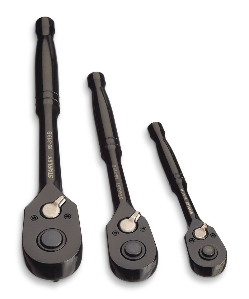 Professional Grade Black Chrome Ratchet Set, 3-pc J2E3