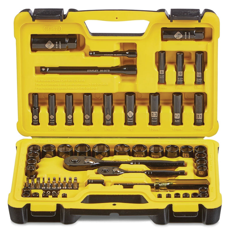 Professional Grade Black Chrome Socket Set, 70-pc, SAE/Metric O0J7