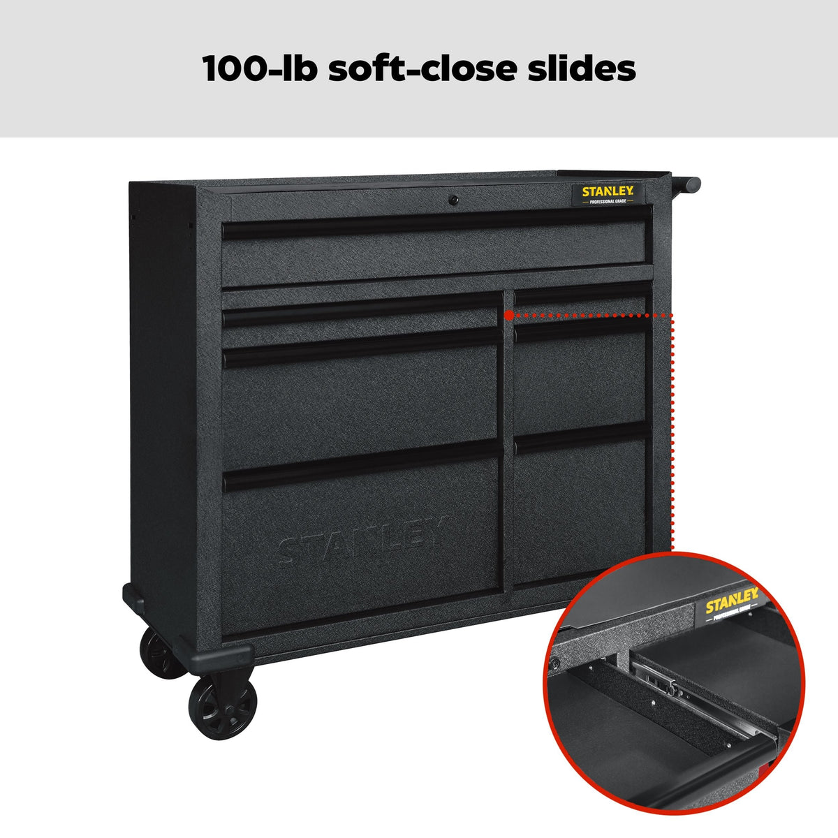 Rolling Tool Storage Cabinet with 7 Drawers, Power Bar with USB, Black, 42-in H7T6 - product image 5