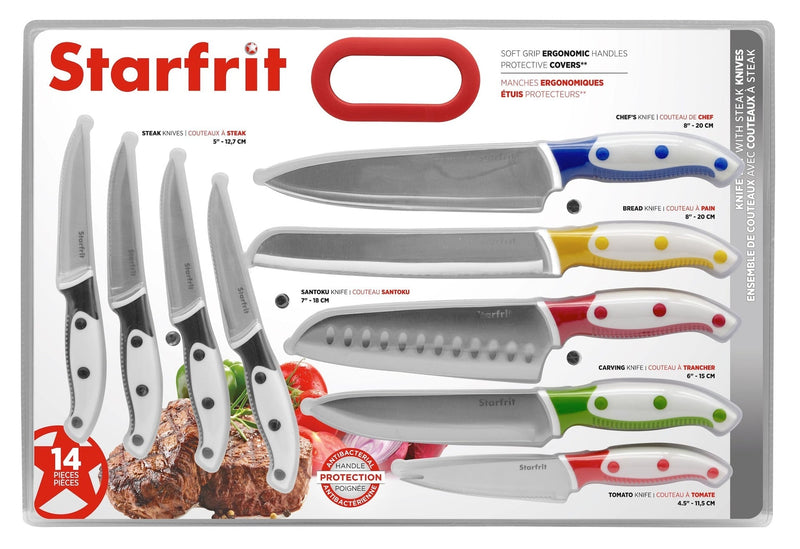 Stainless Steel Knife Set with Steak Knives, 14-pc B9U0
