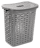 Weave Laundry Hamper, Plastic, Grey Y1S7 - product image 1