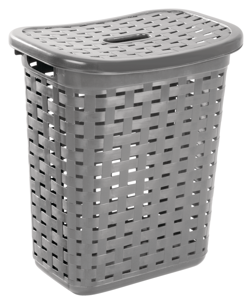 Weave Laundry Hamper, Plastic, Grey Y1S7 - product image 1