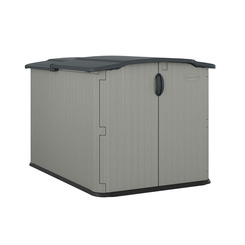 Glidetop 98-cu-ft Dove Grey Horizontal Shed H4J6