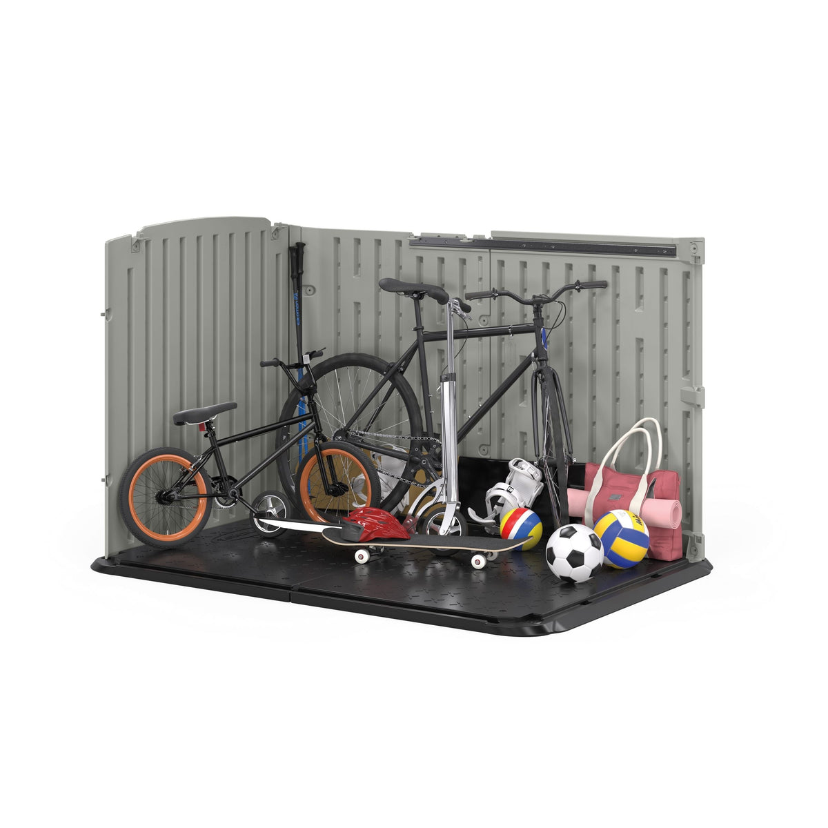 Glidetop 98-cu-ft Dove Grey Horizontal Shed H4J6 - product image 4