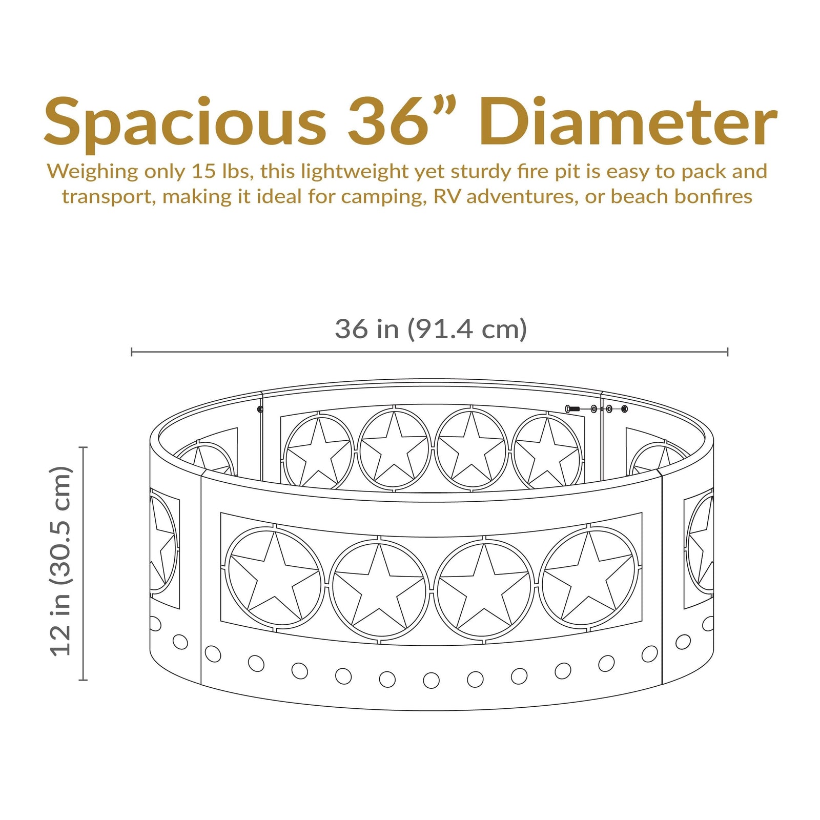 Décor Heavy-Duty Steel Cut Out Campfire Ring, 36-in L6F8 - product image 5