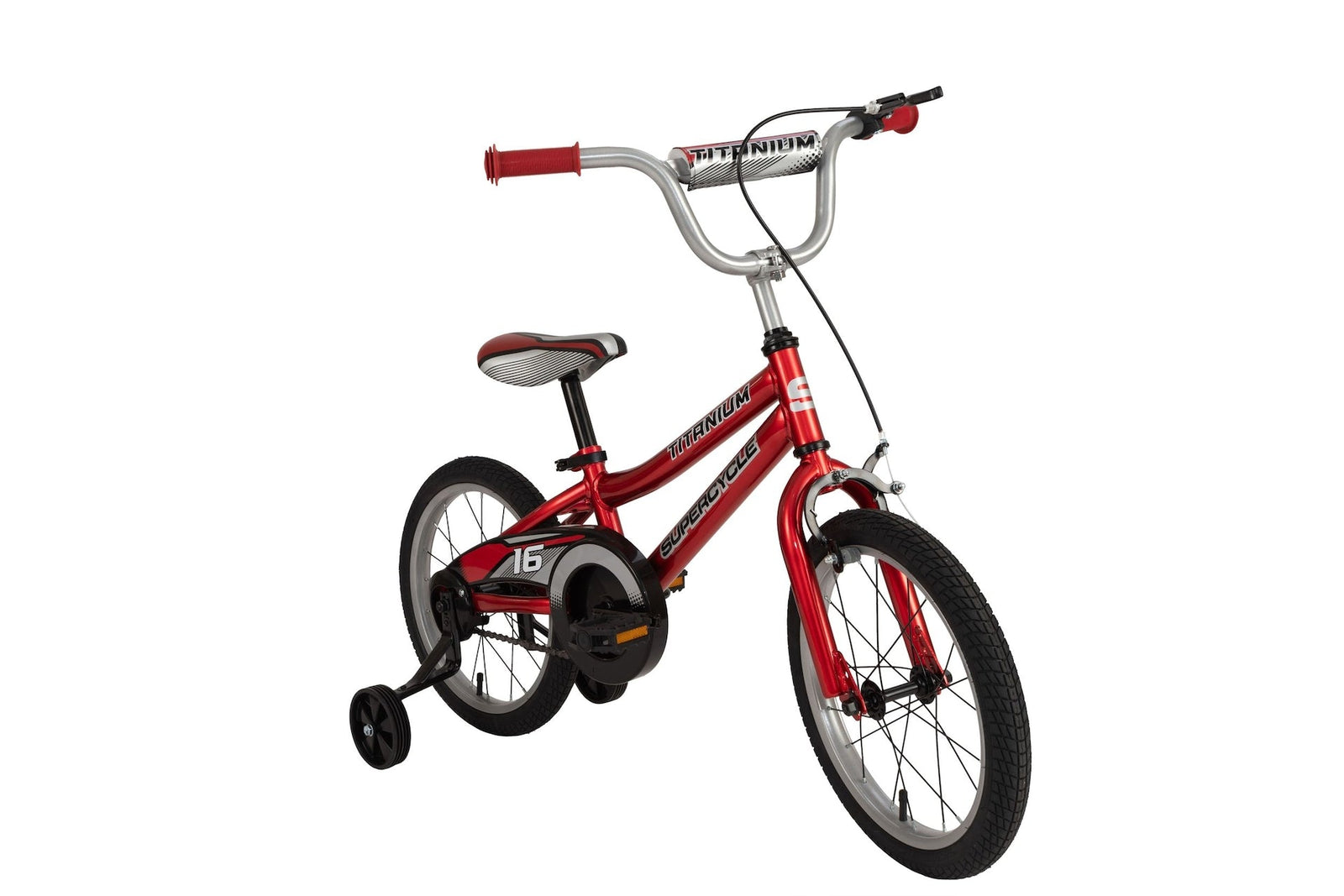 Titanium Kids' Bike with Training Wheels, Red, 16-in L9W5 - product image 1