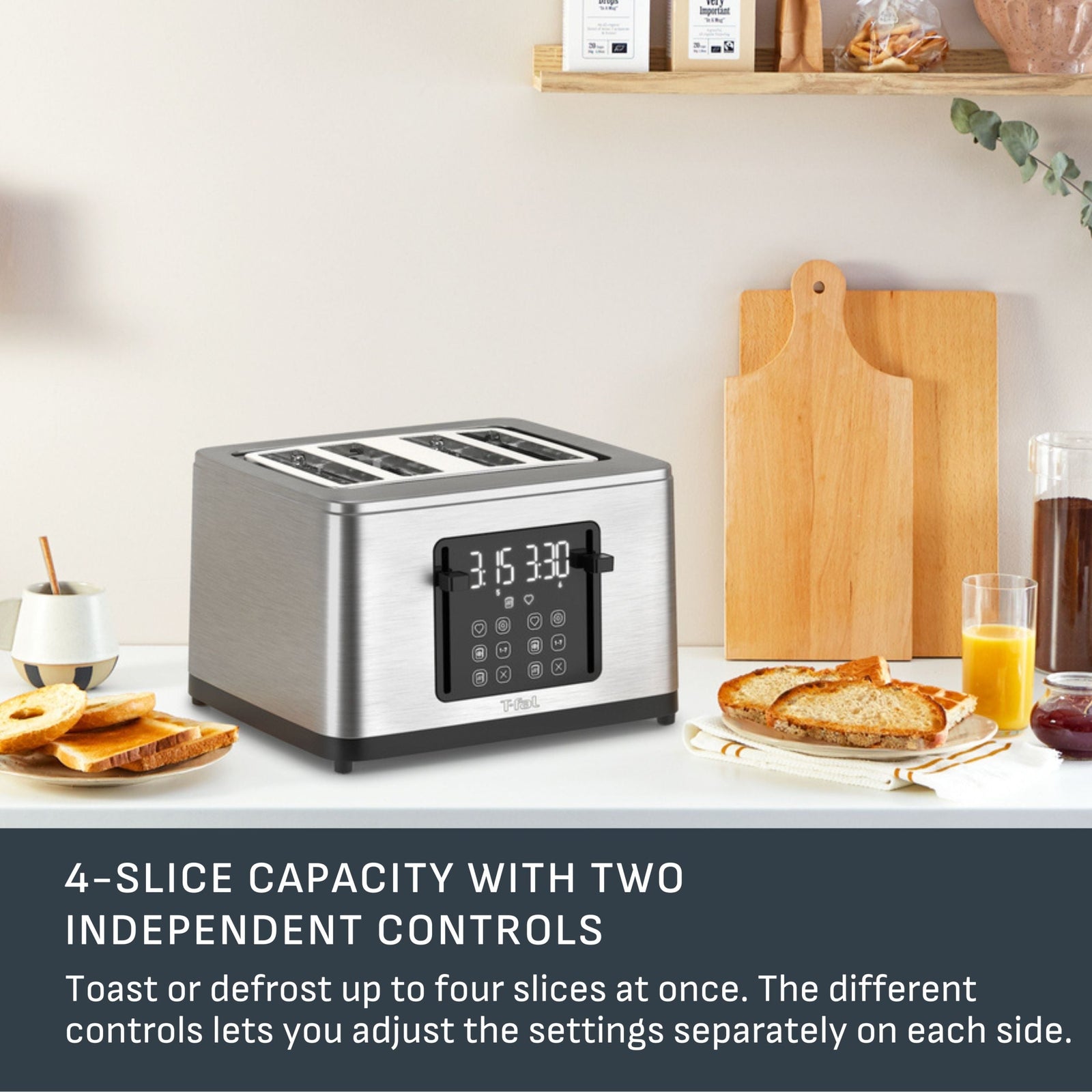 4-Slice Stainless Steel Digital Toaster, Extra wide slots, 7 Browning levels L2P6 - product image 5