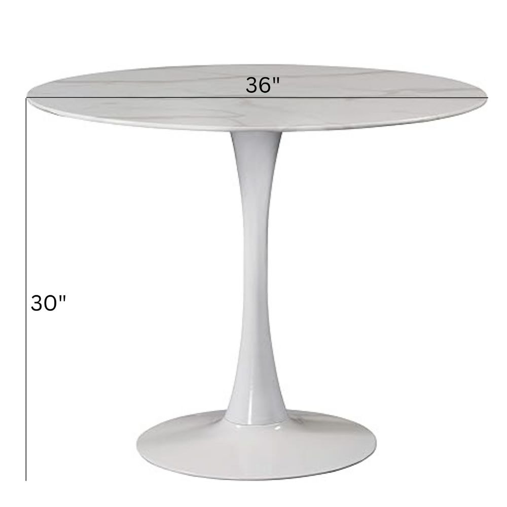 Me Home Leo Faux Marble Dining Table Tulip Base H8T6 - product image 5