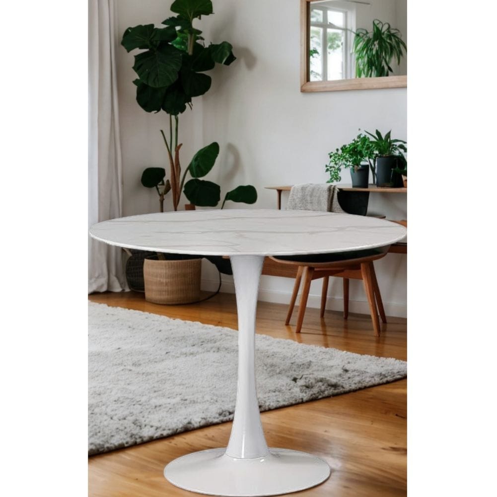 Me Home Leo Faux Marble Dining Table Tulip Base H8T6 - product image 6