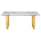 Me Home Rectangle Faux Marble Dining Table S5P2 - product image 1