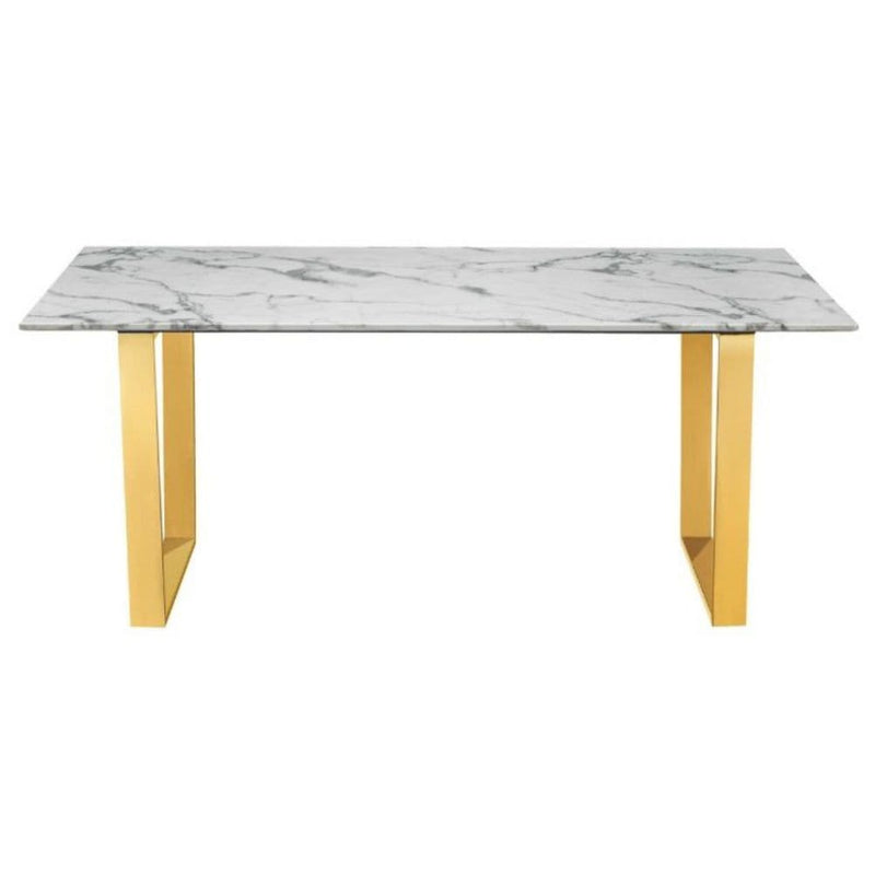 Me Home Rectangle Faux Marble Dining Table I5U9