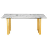 Me Home Rectangle Faux Marble Dining Table S5P2 - product image 2