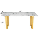 Me Home Rectangle Faux Marble Dining Table I5U9 - product image 7