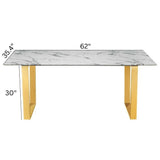 Me Home Rectangle Faux Marble Dining Table S5P2 - product image 8
