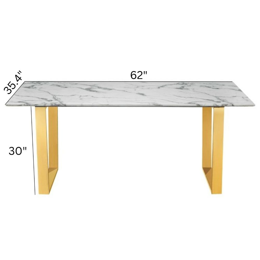 Me Home Rectangle Faux Marble Dining Table I5U9 - product image 8