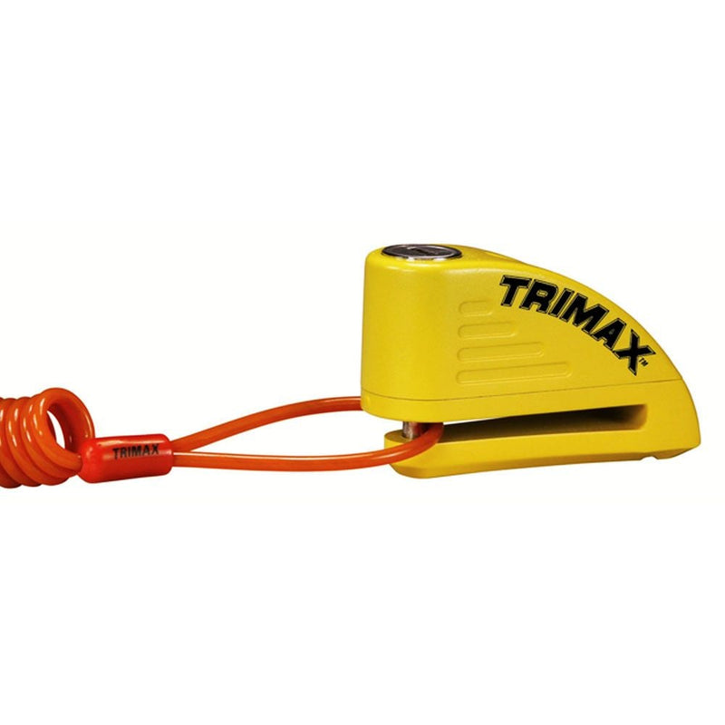 Alarmed Disc Lock with 8mm Pin, Yellow with Pouch & Cable G8Q0