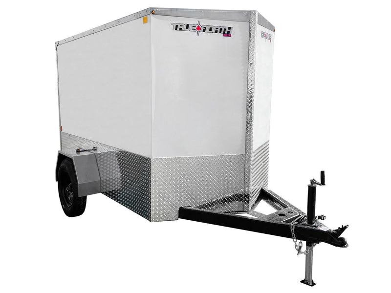 5 x 8-ft Enclosed Trailer with Ramp Door, White I6D1