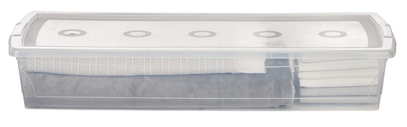 type A Clarity Transparent Under the Bed Storage Box with Lid, 50-L V1O8