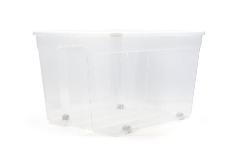 type A Clear Storage Tote with Wheels, 80-L F4D4