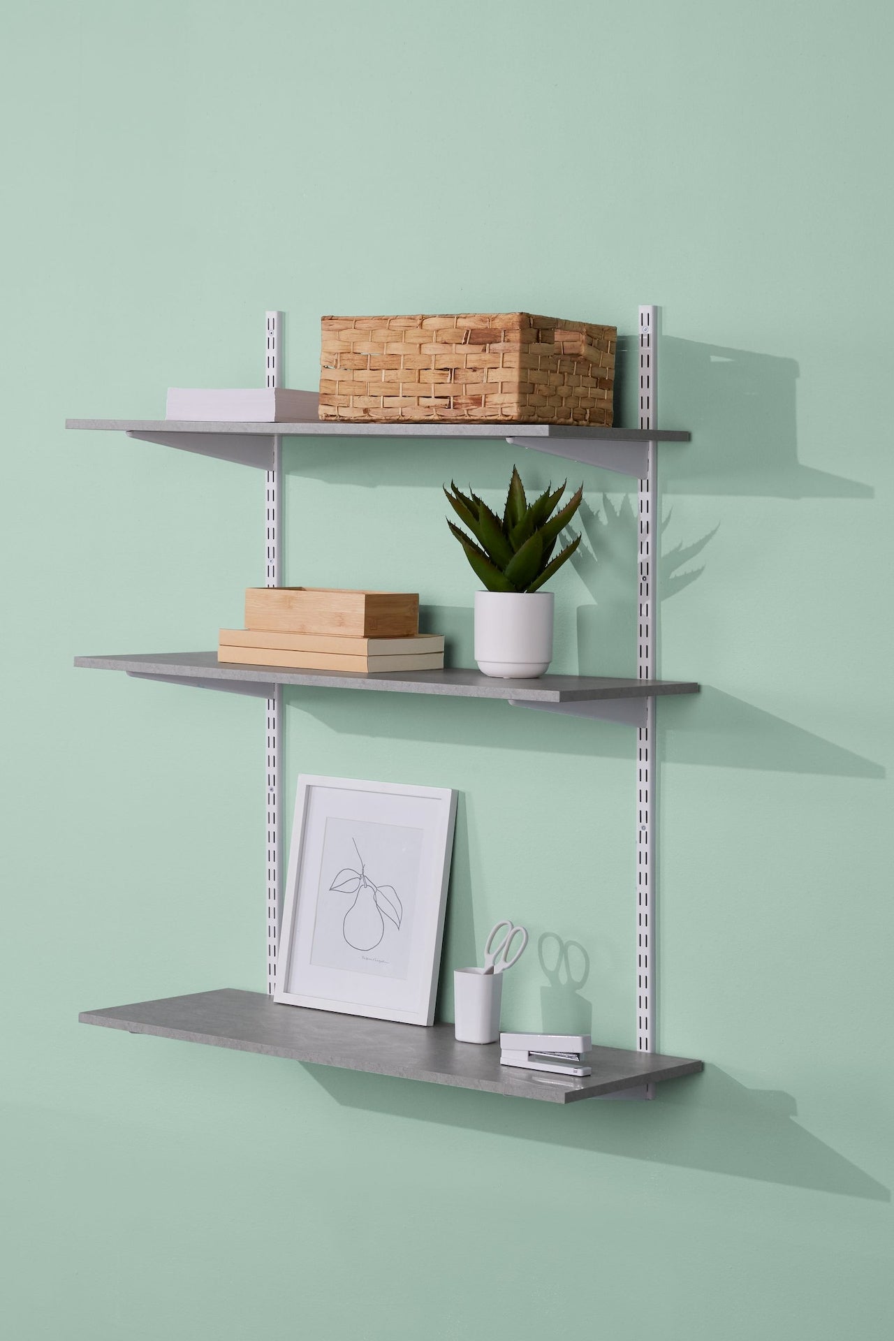 type A Floating Wall Shelf Board, Grey Concrete, 16 x 35-in T6J9 - product image 2
