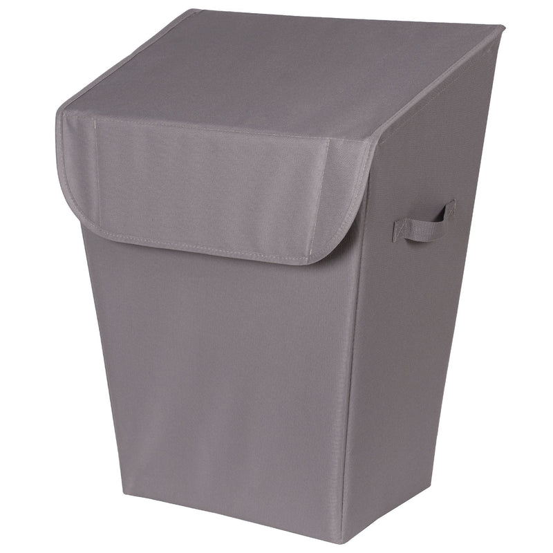 type A Laundry Hamper with Lid, 19.3 W x 12 D x 24-in H, Grey L0I3