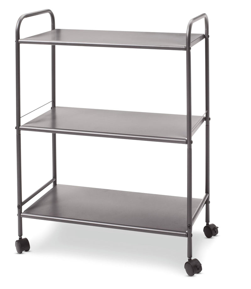 type A Radiant 3-Tier Utility Cart with Wheels, Grey F8M4
