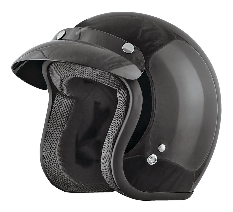 Adult Open-Face Motorcycle Helmet, Black, Assorted Sizes G9W9