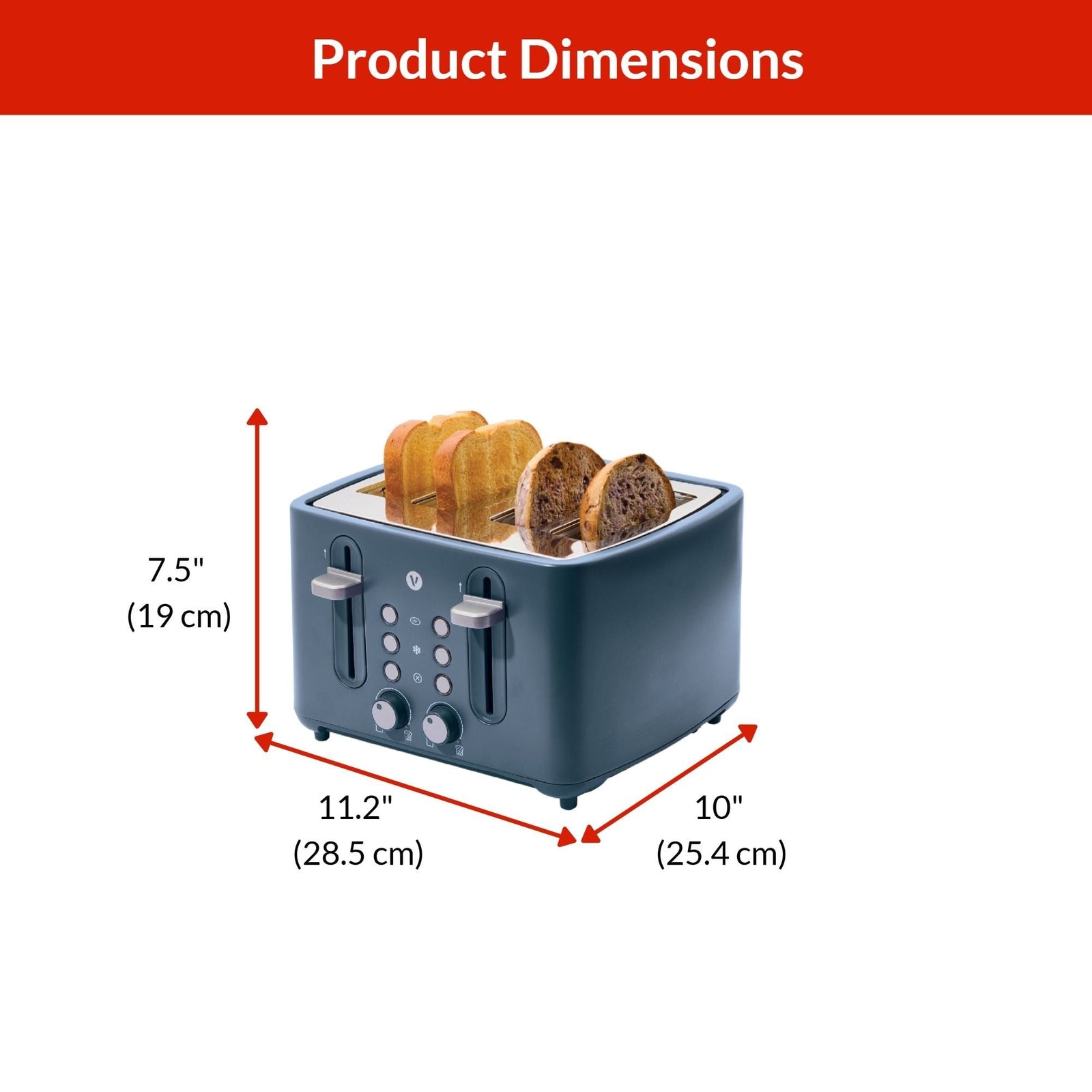 4-Slice Toaster with Extra-Wide Slots, Bluefin Z0Q9 - product image 2