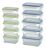 Glass Clip Lid Food Storage Container Set with Leakproof Lids, 10-pk, with Lids Z6I0 - product image 1