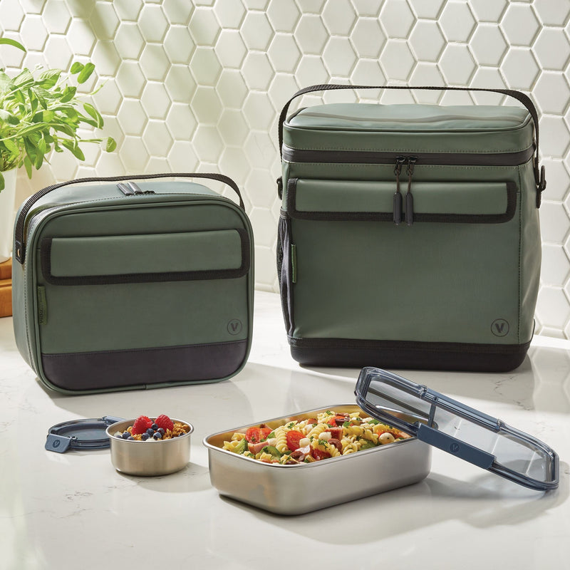 Insulated Food Storage Lunch Bag, X-Large, Green, BPA-Free N0O3