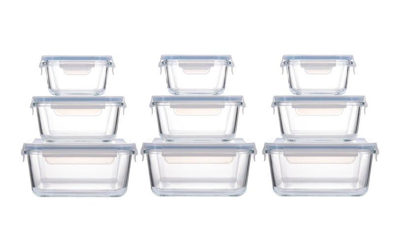 Square Glass Food Storage Container Set, 18-pc W1Z5