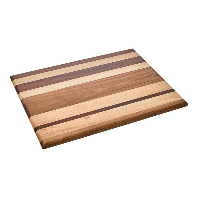 Striped Multi Wood Large Cutting Board Q0N2