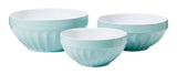 White/Blue Ceramic Mixing Bowl Set, 3-pc X2G1 - product image 1