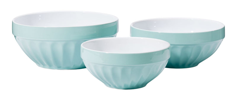 White/Blue Ceramic Mixing Bowl Set, 3-pc X2G1