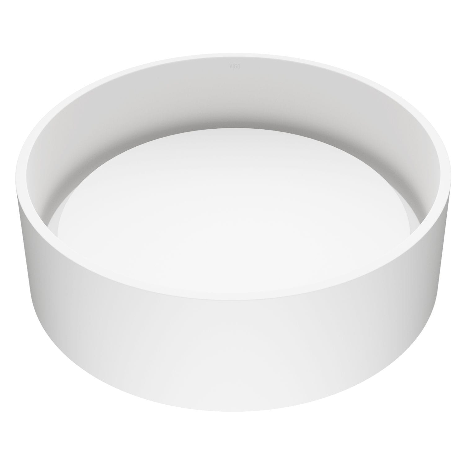 Anvil Matte Stone Round Composite Vessel Bathroom Sink/Basin with Deep Bowl, White Z4A8 - product image 1
